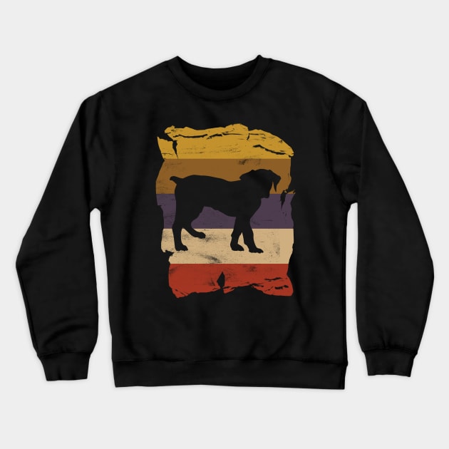 Boerboel Distressed Vintage Retro Silhouette Crewneck Sweatshirt by DoggyStyles